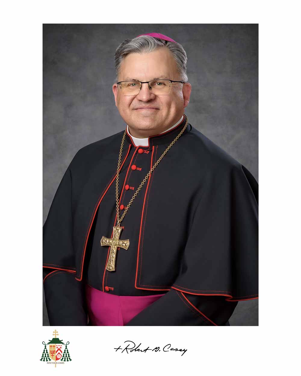 Archbishop Casey Portrait With Signature